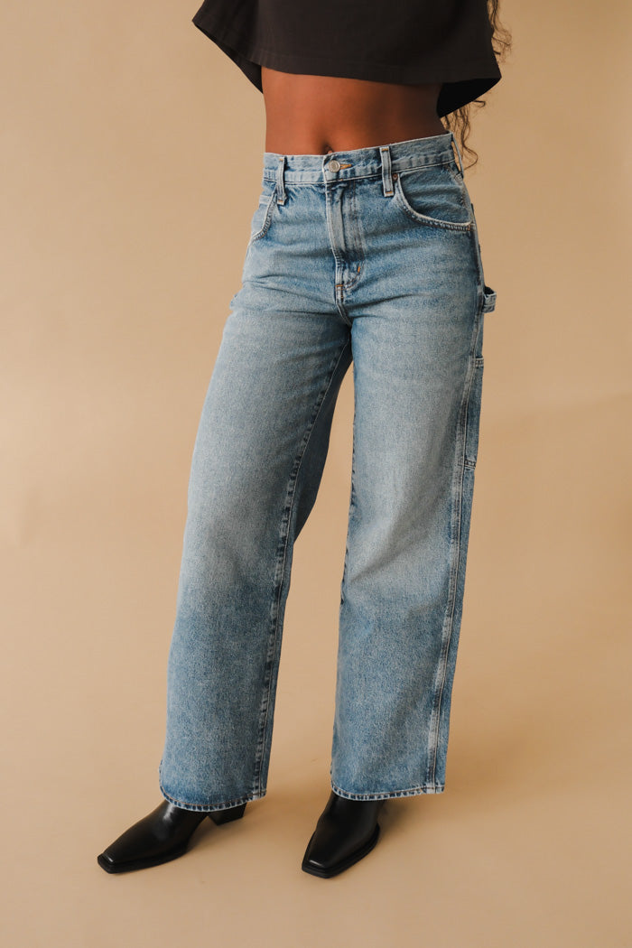 Agolde Magda carpenter jeans entrance medium blue wash PIPE AND ROW