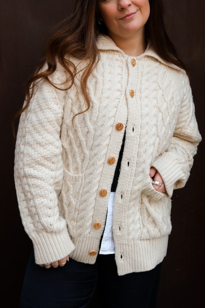 UNISEX FISHERMAN KNIT CARDIGAN