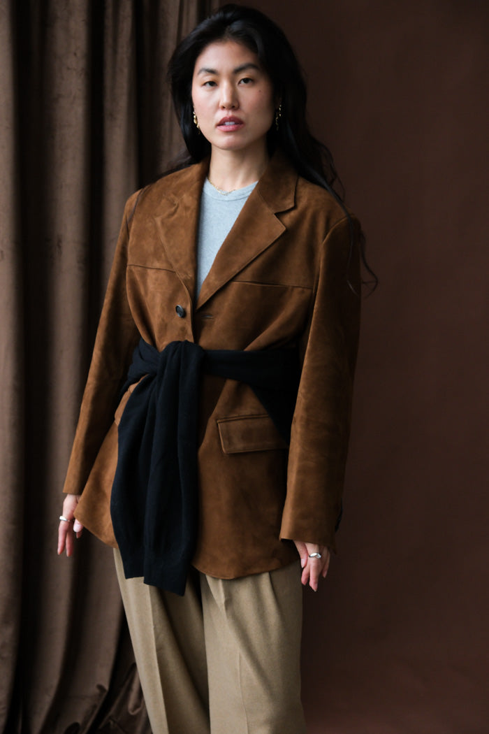 UNISEX SUEDE TAILORED HALF JACKET