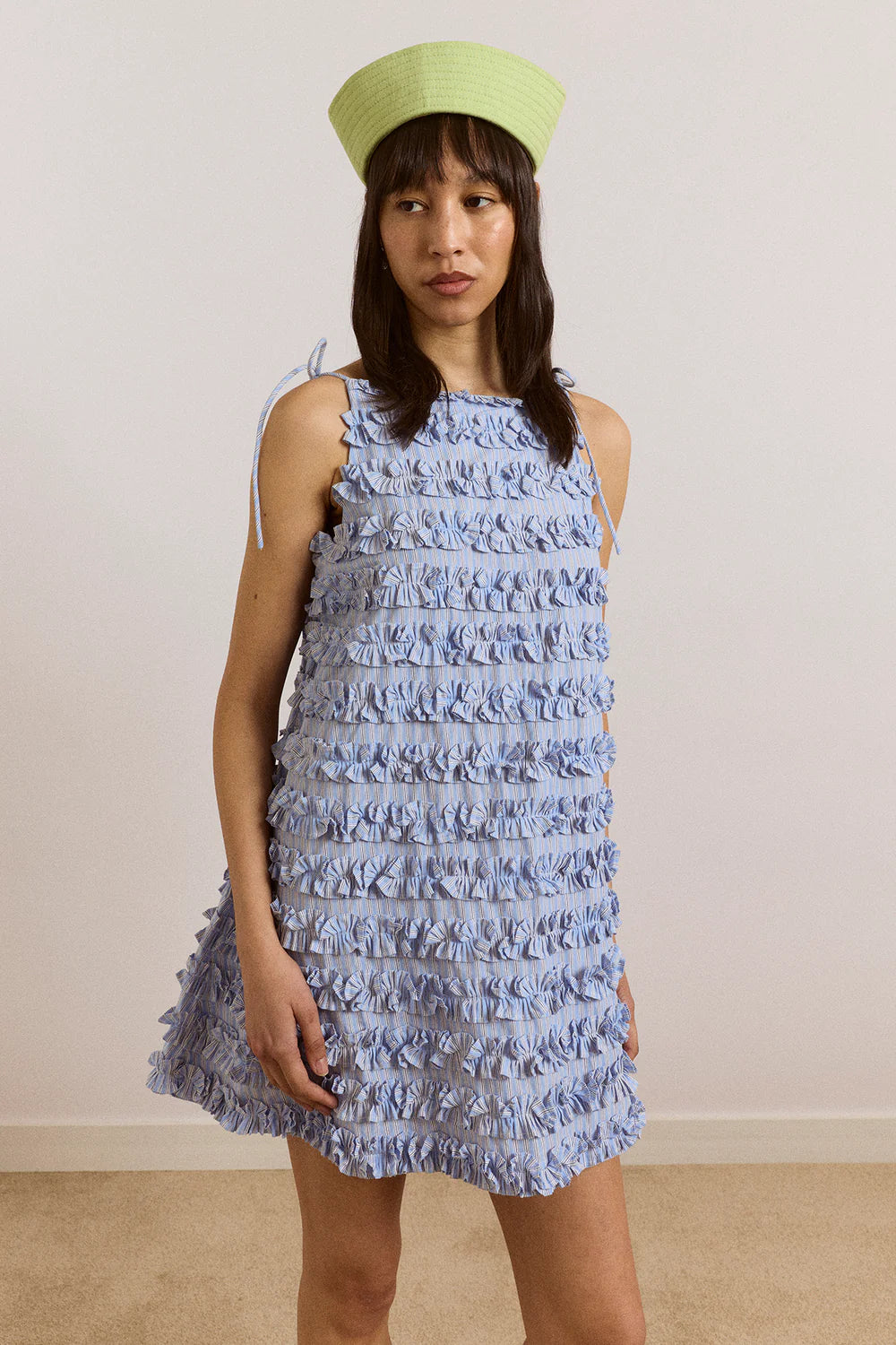 damson madder blue dress LEILI RUFFLE MINI An easy summer silhouette 2022wintershirt Sam Black & Plum Size:(FR)36