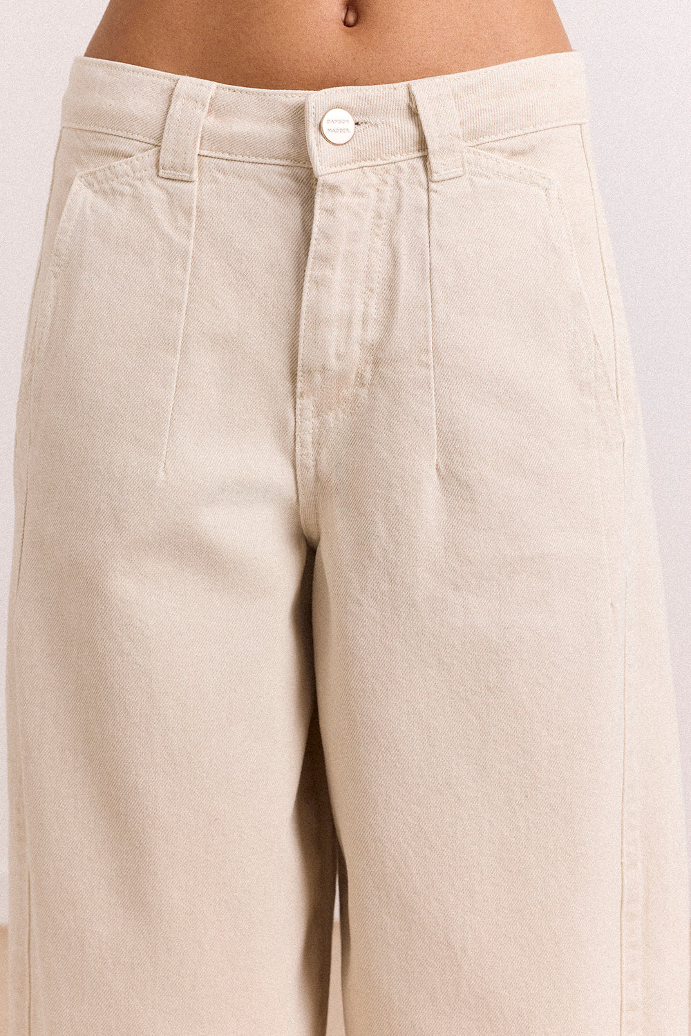 Damson Madder relaxed Erika barrel leg jean stone wash khaki pea print | Pipe and Row Seattle