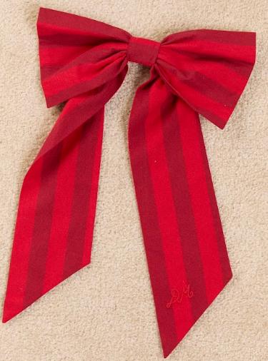 Damson Madder oversized Bow clip red stripe AW25-DM-2259 PIPE AND ROW