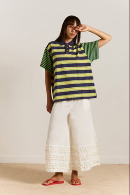 MULTIDamson Madder polo Zia rugby green stripe shirt. PIPE AND ROW