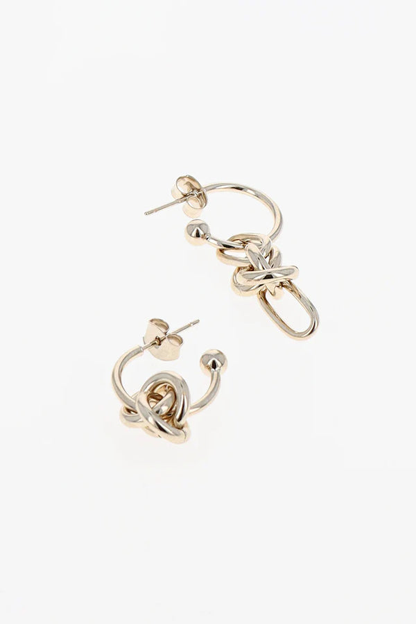 Justine Clenquet silver Daria mismatched open hoop earrings