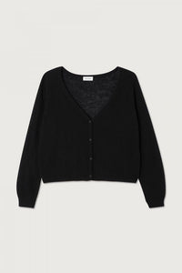 American Vintage Dumy thin knit button up cardigan black | Pipe and Row