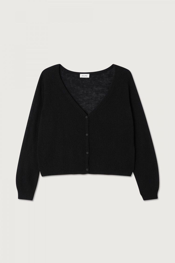 American Vintage Dumy thin knit button up cardigan black | Pipe and Row