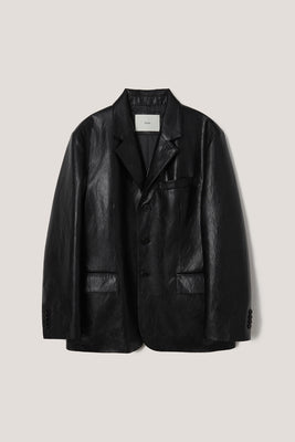 Dunst 3 button vegan leather blazer black UDJA6A105BK PIPE AND ROW Seattle