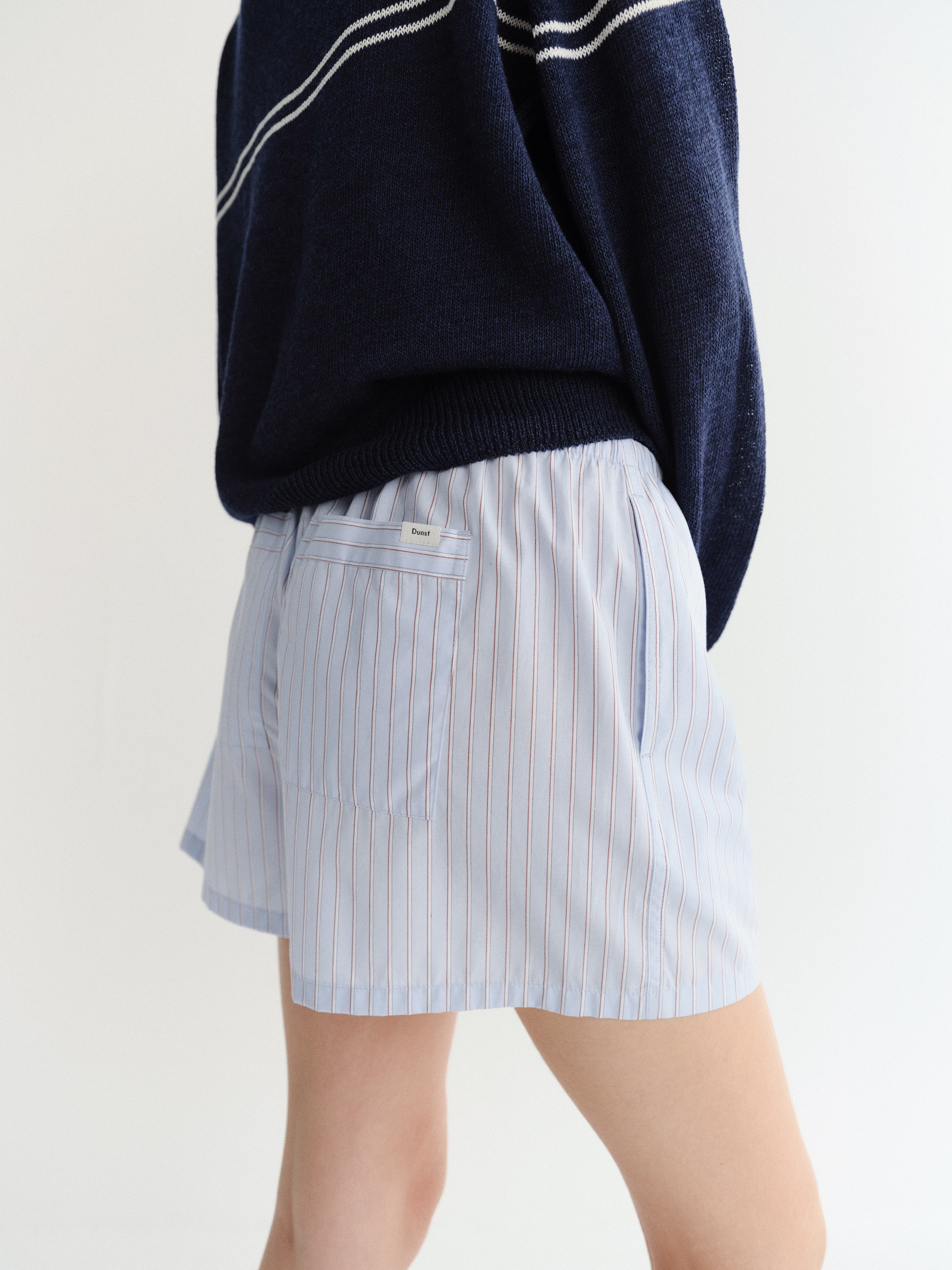 Dunst blue stripe pajama mini shorts soft blue stripeUDPA6B248B1 PIPE AND ROW