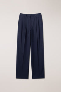 Dunst double pleated chino slack pants trousers navy blue PIPE AND ROW