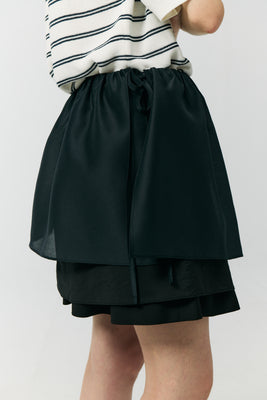 Dunst semi sheer layered volume short skirt navy | Pipe and Row Seattle