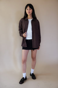 Dunst unisex checked flannel button up shirt black orange red brick PIPE AND ROW