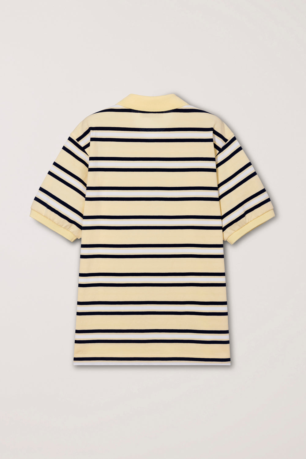 Dunst unisex striped polo shirt lemon yellow stripe | Pipe and Row