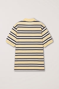 Dunst unisex striped polo shirt lemon yellow stripe | Pipe and Row