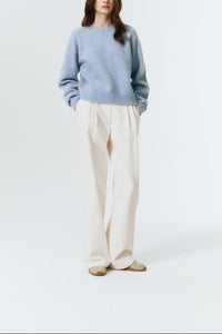 Dunst unisex textured wool soft blue oversized crewneck sweater | Pipe and Row Seattle