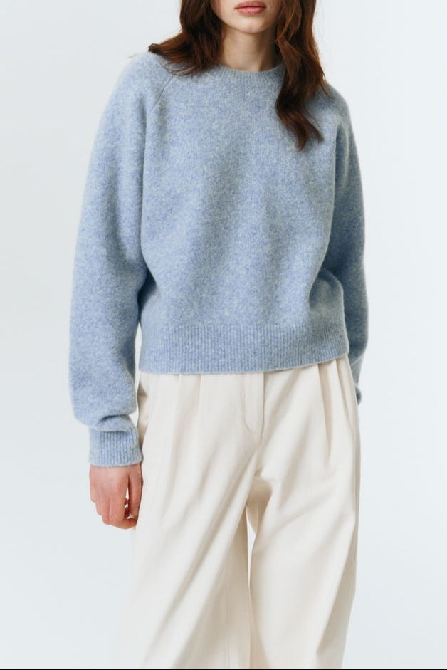 Dunst unisex textured wool soft blue oversized sweater | Pipe and Row