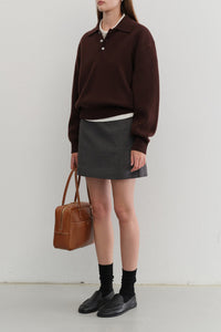 Dunst woven mini skirt charcoal grey | Pipe and Row