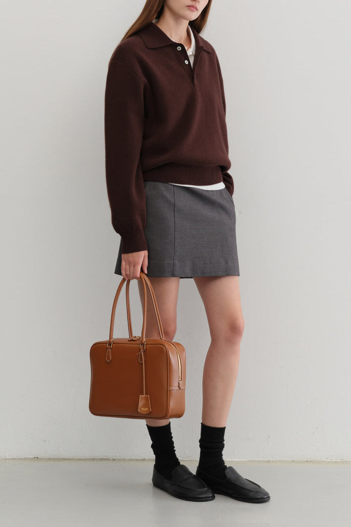 Dunst woven mini skirt suiting charcoal grey | Pipe and Row