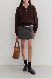 Dunst woven mini skirt suiting charcoal grey | Pipe and Row Seattle