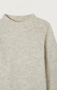 American Vintage cropped high neck East sweater oat grey powder | Pipe and ROw