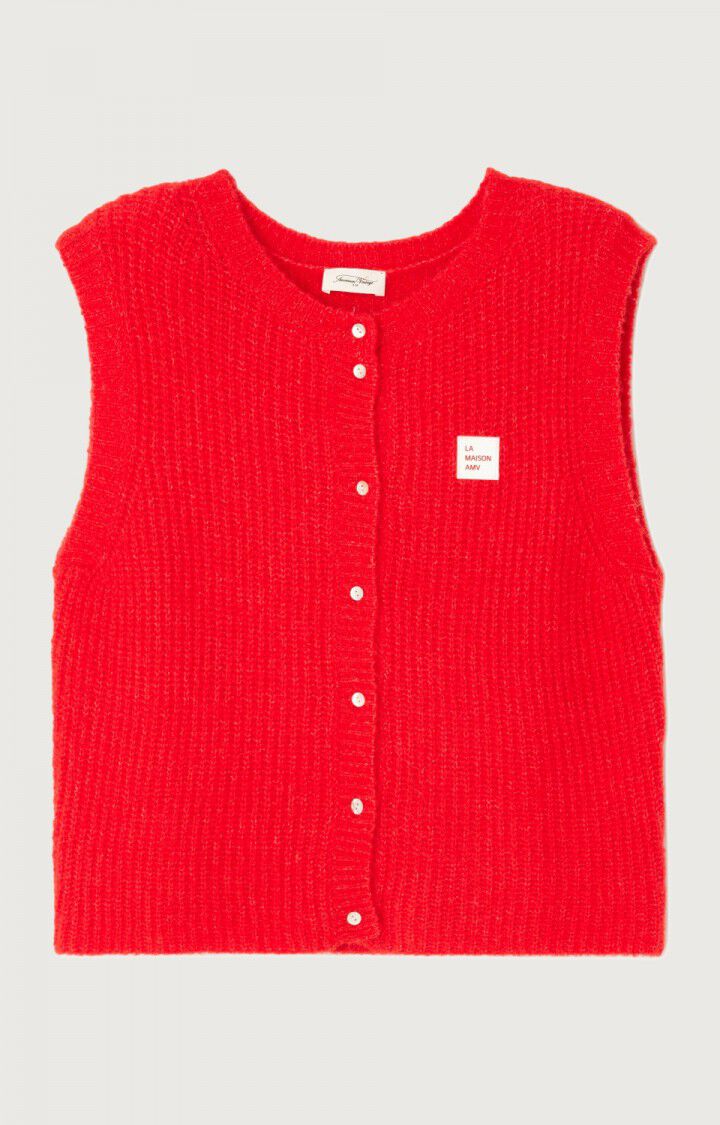 American Vintage cardigan East button up sweater vest pepper red | Pipe and Row