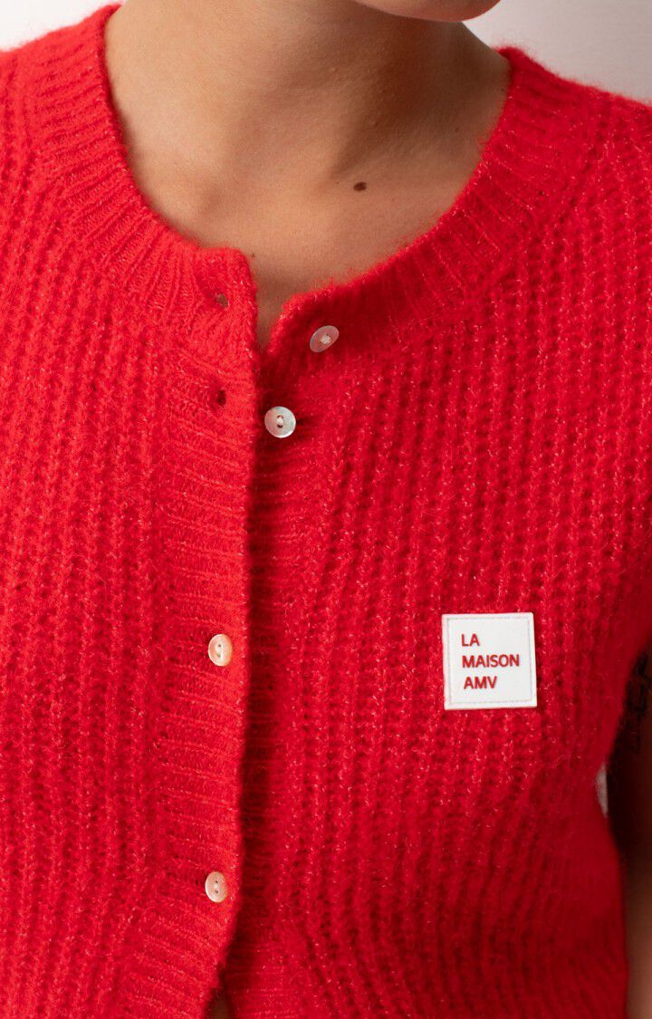 American Vintage cardigan East button up sweater vest pepper red | Pipe and Row