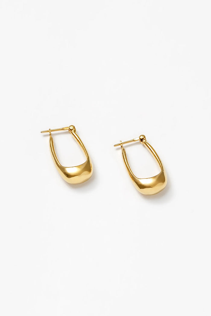 14K Gold Small Hoop Earrings, Solid Gold Hoops 14K Gold / 21mm