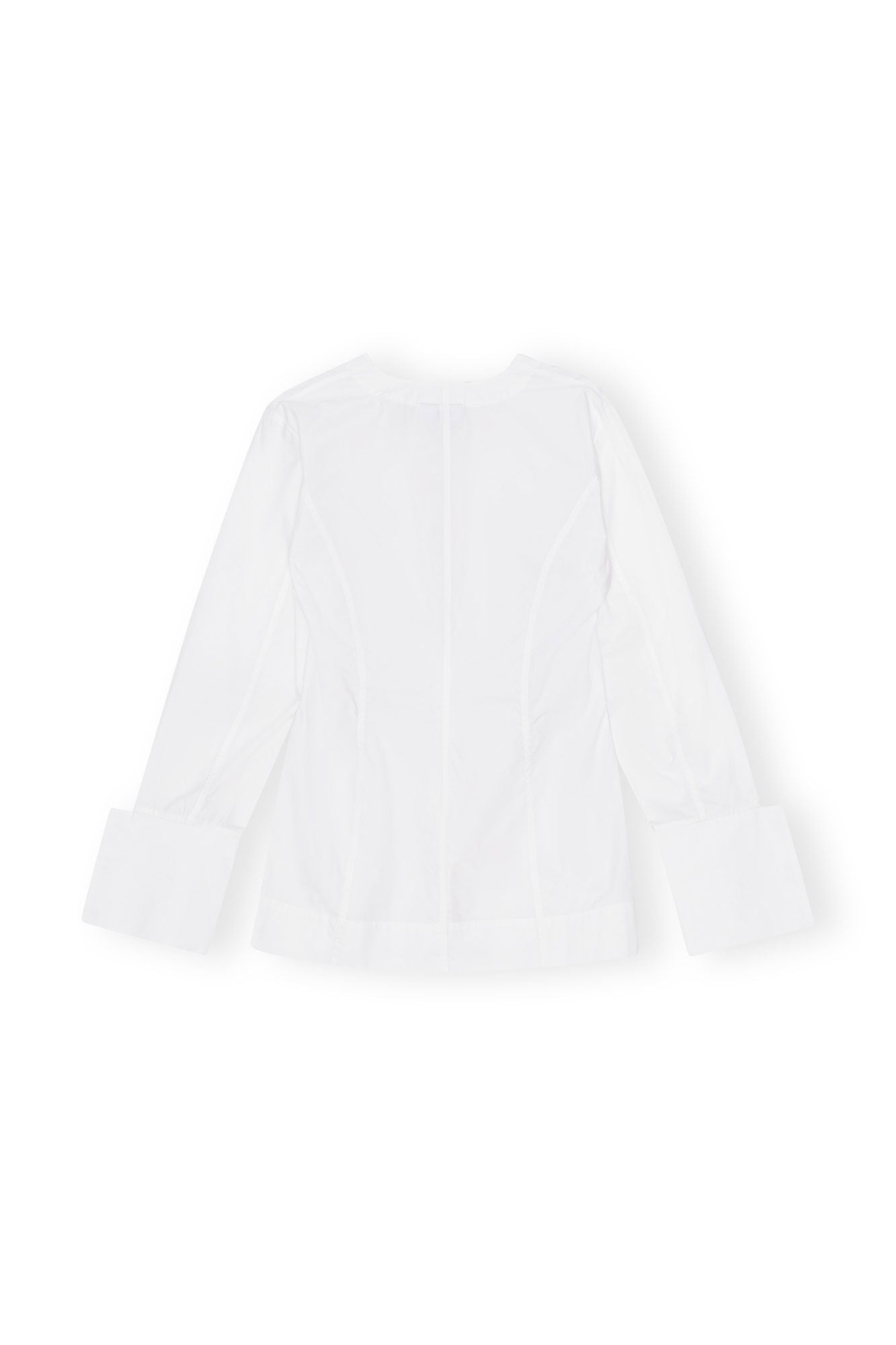 COTTON POPLIN V-NECK SHIRT