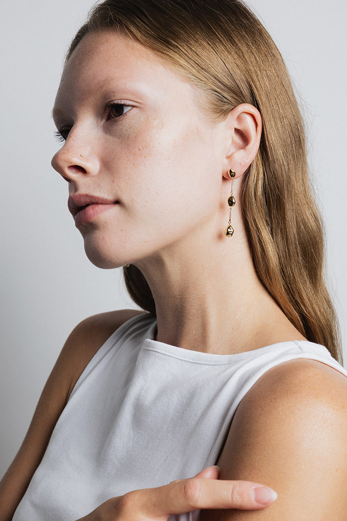 Wolf Circus Felipa bean dangle earrings gold | Pipe and Row