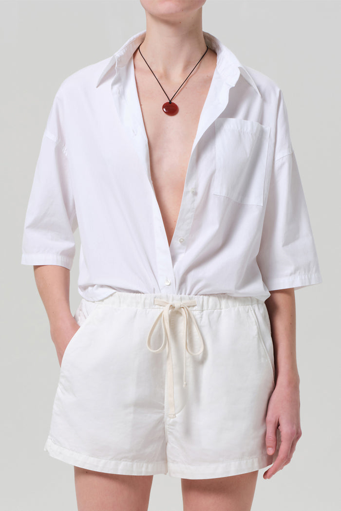 FRANCES CROPPED CAPE BUTTON UP