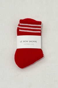 Le Bon Shoppe ribbed Girlfriend socks scarlet red | pipe and row boutique