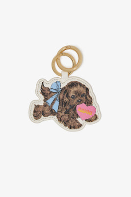 Ganni leather dog keyring keychain or bag charm A7061 PIPE AND ROW