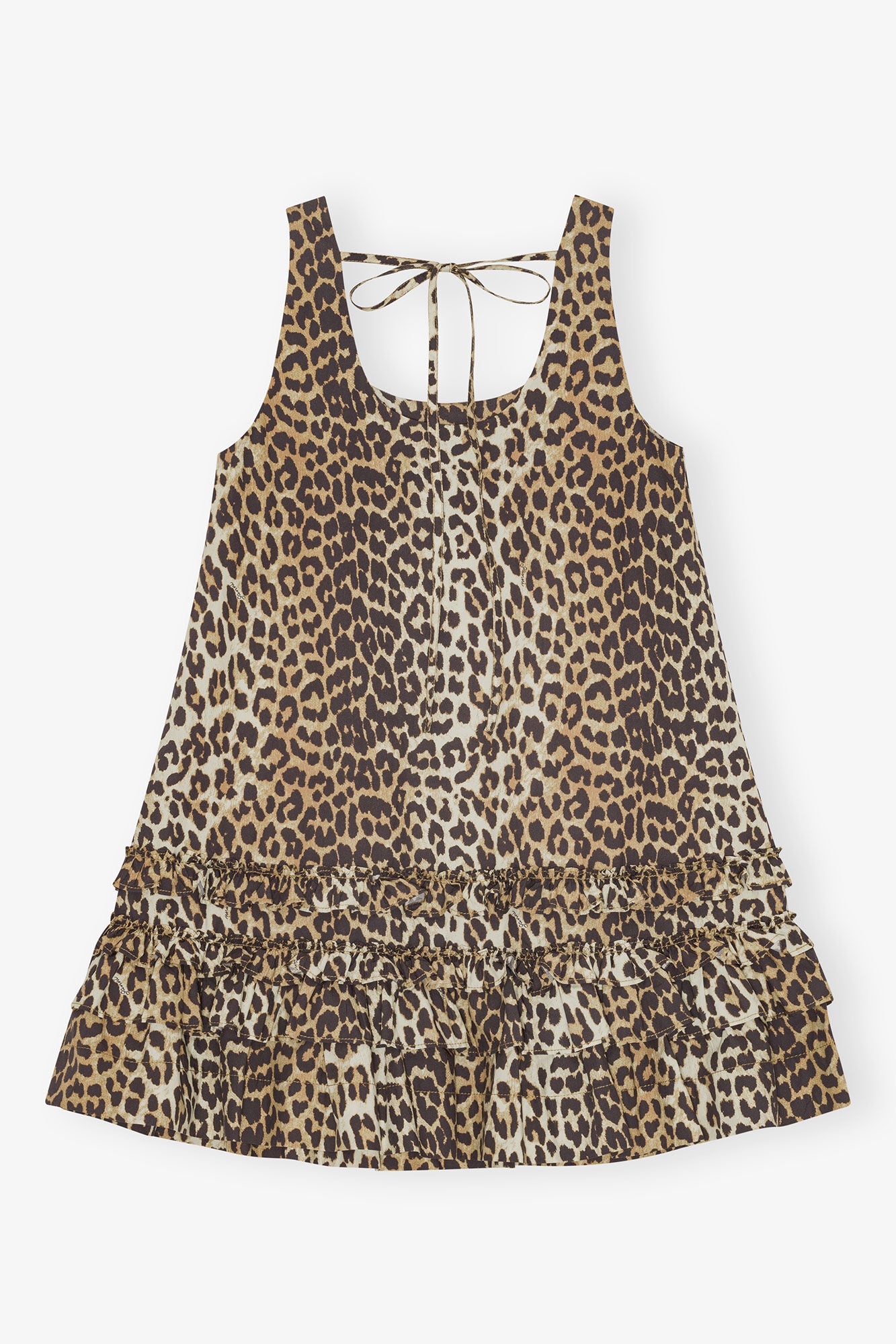 ganni printed poplin mini dress NWT GANNI Printed Cotton Poplin Mini Dress Leopard Size 34 (US 2) $245