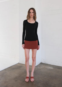 Geel Aria micro mini skirt featuring built-in shorts cooper | Pipe and Row Seattle