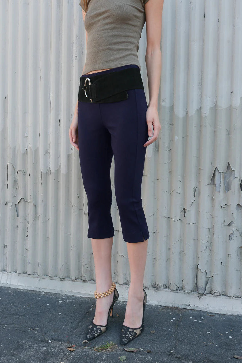 Geel Cooper capri pant navy blue mini side slits PIPE AND ROW Seattle