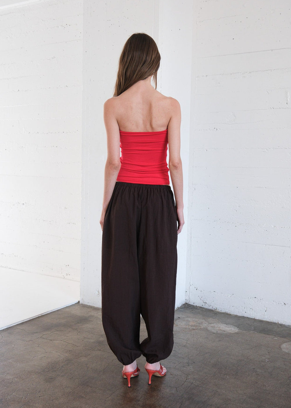 Geel Eliot wide leg jogger style easy pants elastic cinched Americano brown | Pipe and Row Seattle