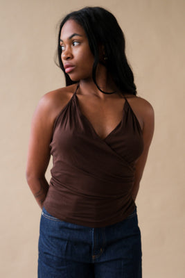 Geel Julian halter tank top americano brown PIPE AND ROW boutique Seattle