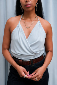 Geel Julian halter tank top light blue PIPE AND ROW boutique Seattle