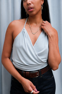 Geel Julian halter tank top light blue PIPE AND ROW boutique Seattle
