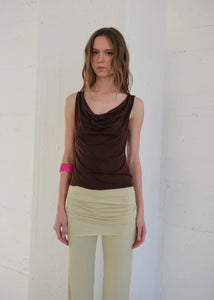 Geel americano brown Jameson draped cowl neck tank top PIPE AND ROW
