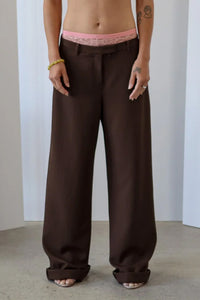 Geel espresso brown low waisted oversized Kennedy trousers pants PIPE AND ROW