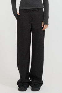 Geel espresso brown low waisted oversized Kennedy trousers pants charcoal PIPE AND ROW