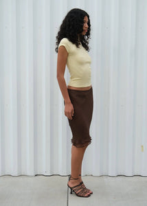 Geel pale yellow Gem tee fitted cap tee mock neck | Pipe and Row