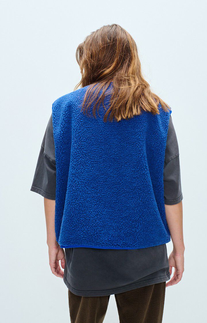 American Vintage Hok shearling fleece vest indigo recycled PIPE AND ROW