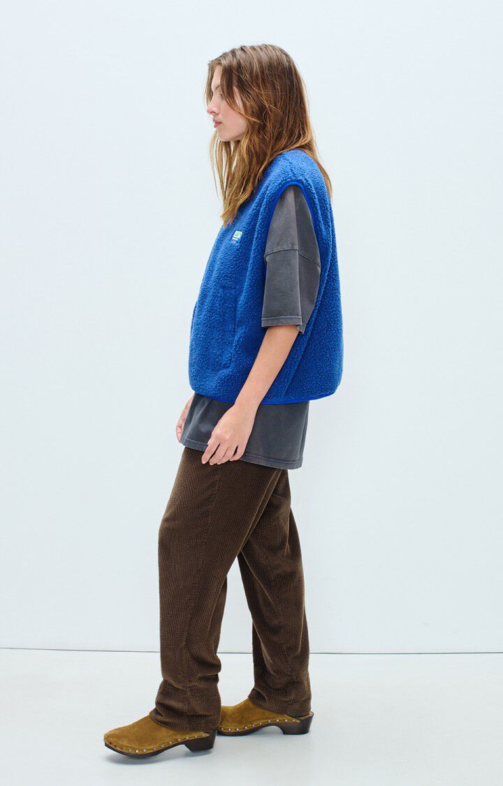 American Vintage Hok shearling fleece vest indigo recycled PIPE AND ROW boutique