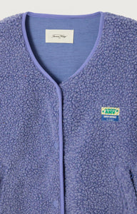 HOK16BE26-American Vintage Hoktown shearling fleece vest indigo purple recycled PIPE AND ROW