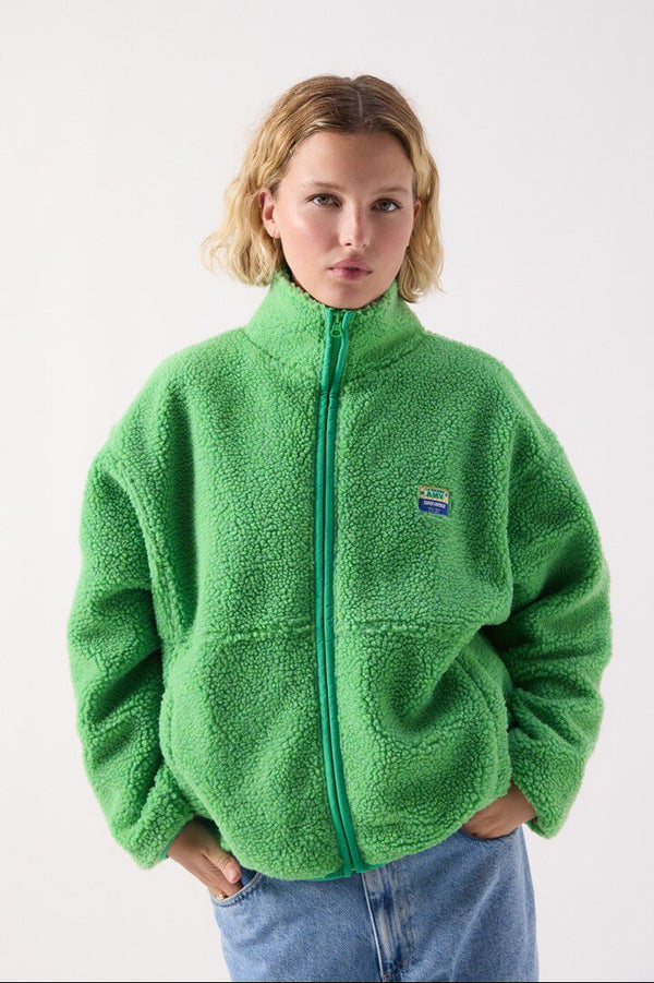 American Vintage Hok zip up shearling fleece jacket palm tree
