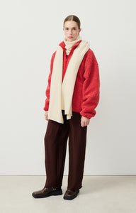 American Vintage Hok zip up shearling fleece jacket poppy red | Pipe and Row