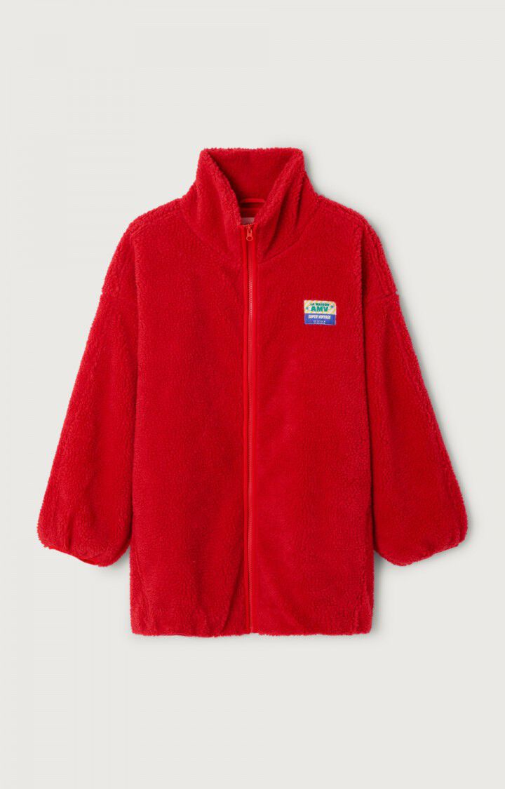 American Vintage long Hoktown zip polar fleece love red HOK17AH25 PIPE AND ROW
