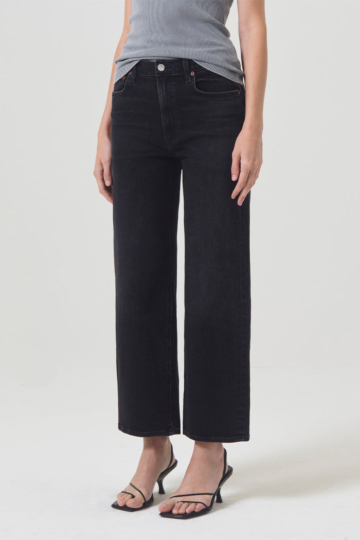 Agolde Harper crop dark washed black Hush wash comfort | Pipe and Row Seattle