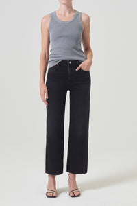 Agolde Harper crop dark washed black Hush wash comfort | Pipe and Row Seattle